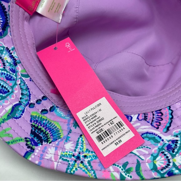 NEW! Women’s Lilly Pulitzer Lilac Freesia ‘Mermaid For You’ Bucket Hat OS W/Tags main image 4